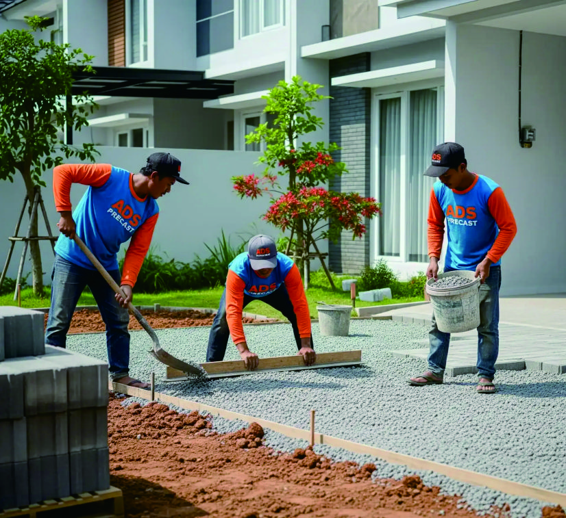 Proses Gelar Abu Batu Pada Pemasangan Paving Block Menjawab Solusi Kenapa Paving Block Bergelombang