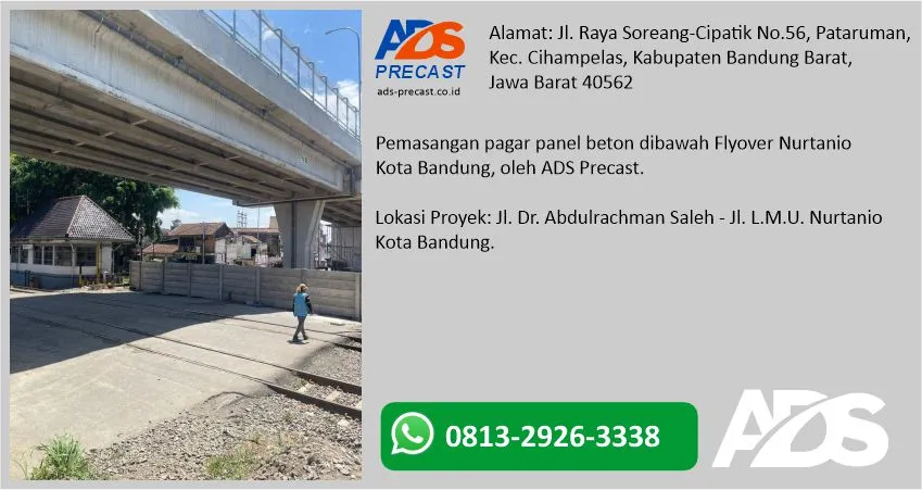 Proyek Pemasangan Pagar Panel Beton Flyover Nurtanio Bandung